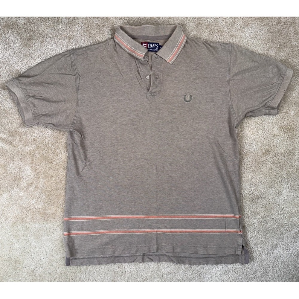 Chaps Ralph Lauren Polo Shirt Mens M Gray Casual Comfort